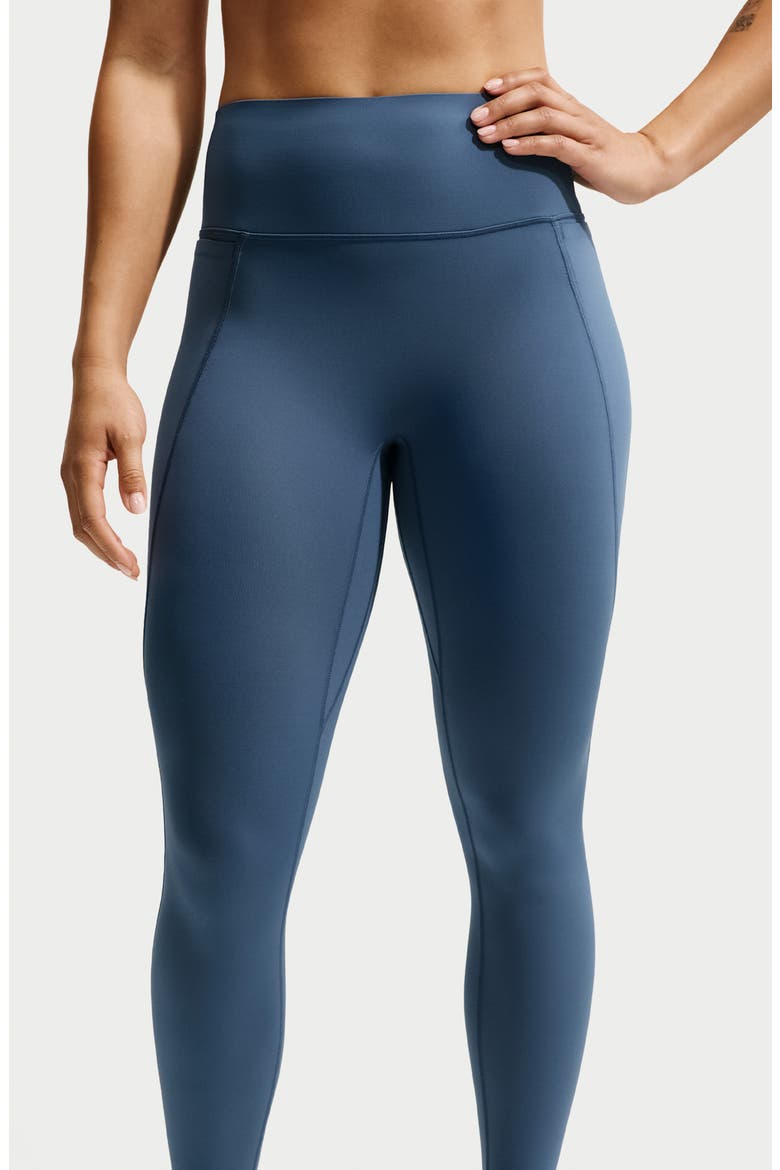 Universa Medium-Support High-Waisted Pocket 7/8 Leggings, Alternate, color, 438 438 NEW SLATE/NEW SLATE/MIDNIGHT NAVY