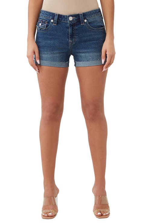 Jennie Cuffed Denim Shorts (Persian Gulf)