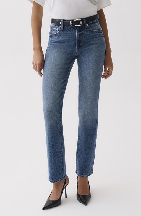 Aleks High Waist Straight Leg Petite Jeans