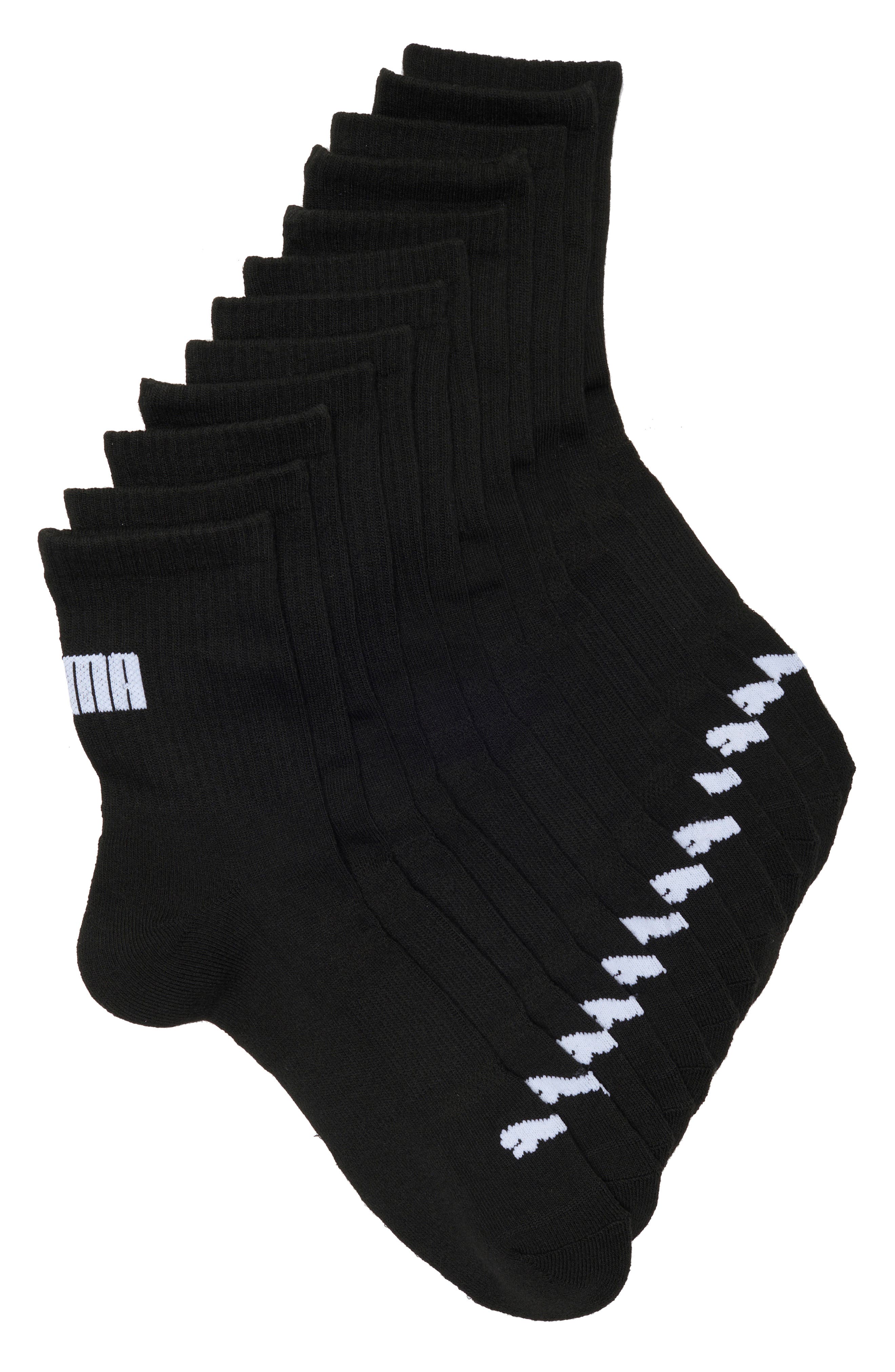 PUMA High-Cut 6-Pack Quarter Training Socks