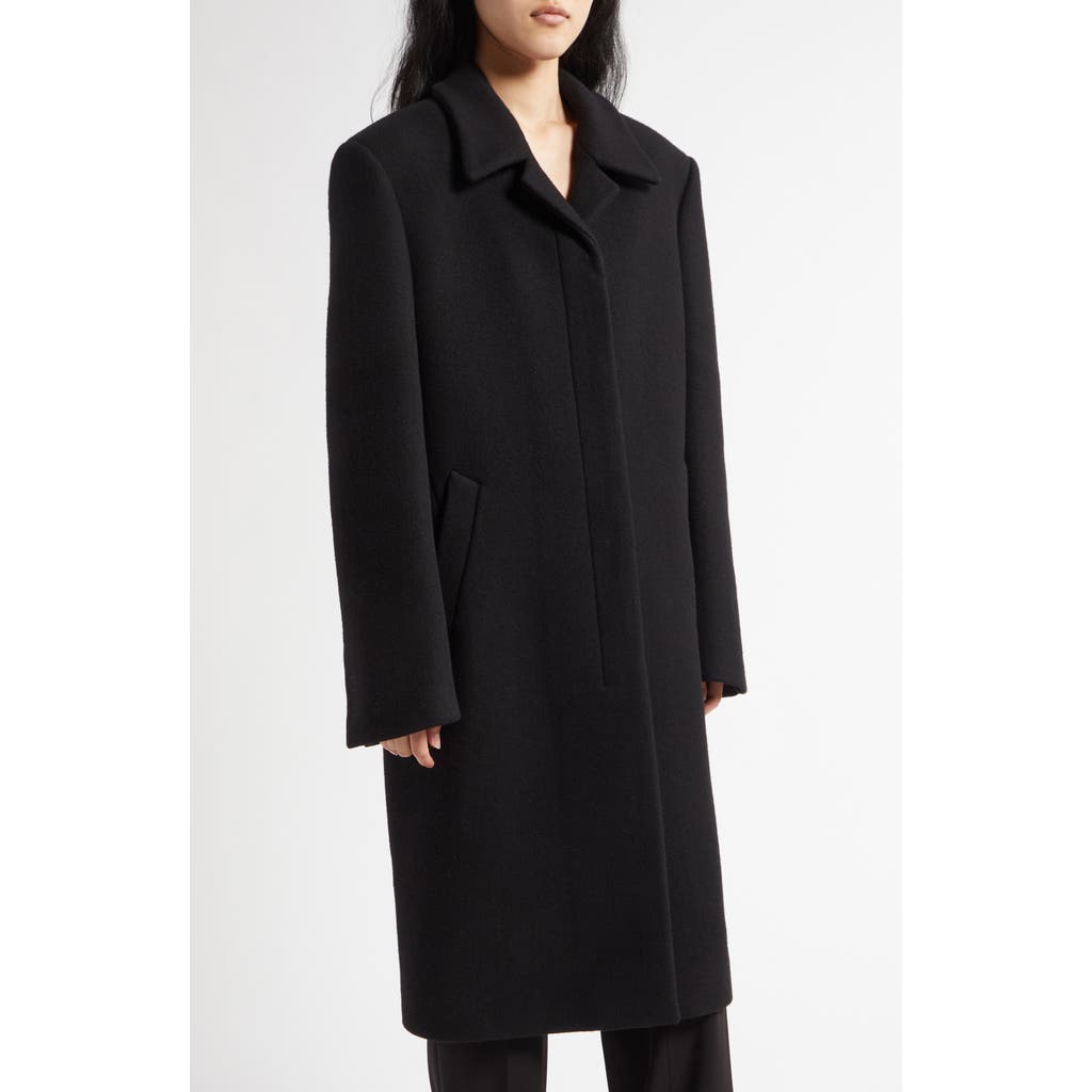The Row Catena Oversized Double-breasted Wool And Silk-blend Cady Coat In Black
