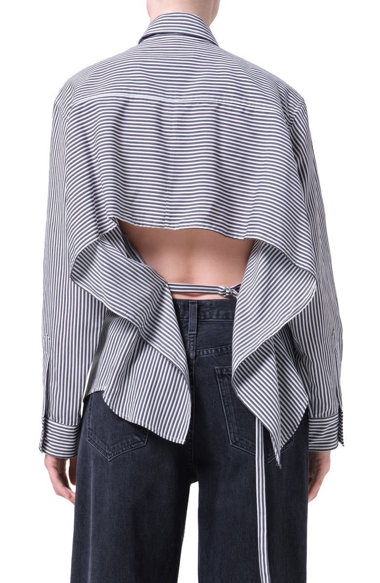 AGOLDE Theo Stripe Crop Back Shirt, Alternate, color, Solene Stripe