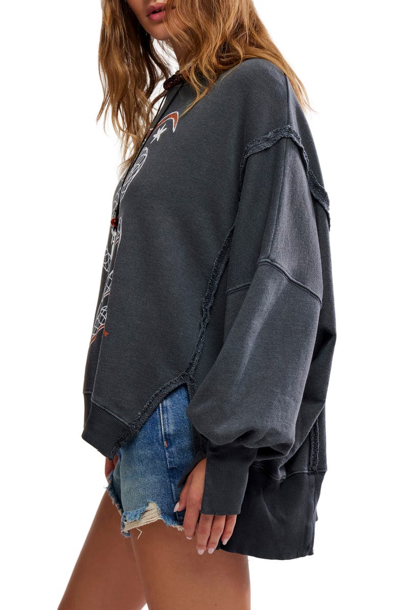 Free People Camden Oversize Graphic Sweatshirt, Alternate, color, Snake Combo