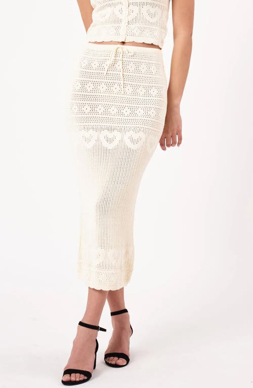 Rolla's Open Stitch Stretch Cotton Blend Skirt In Biscuit