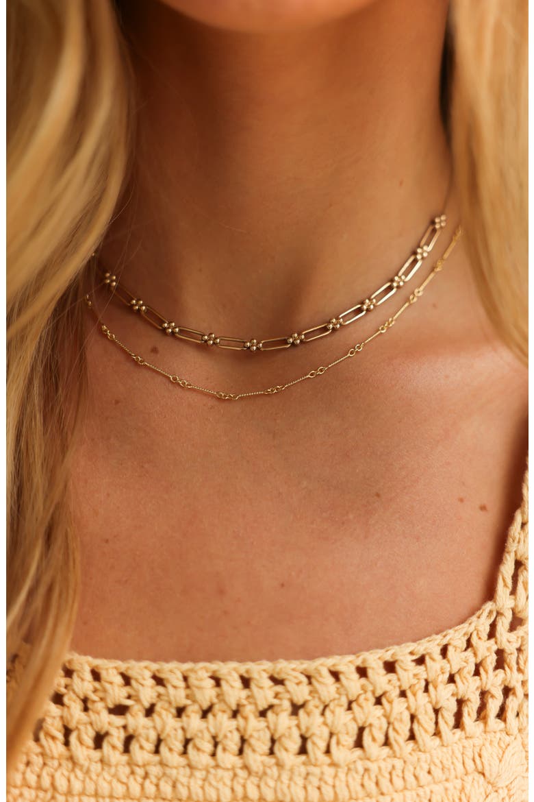 Poppy Rae Link Station Frontal Necklace, Alternate, color, YELLOW GOLD