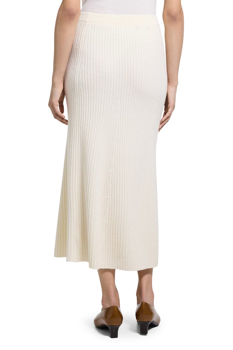 Felted Wool & Cashmere Rib Midi Skirt, Alternate, color, IVORY - C05