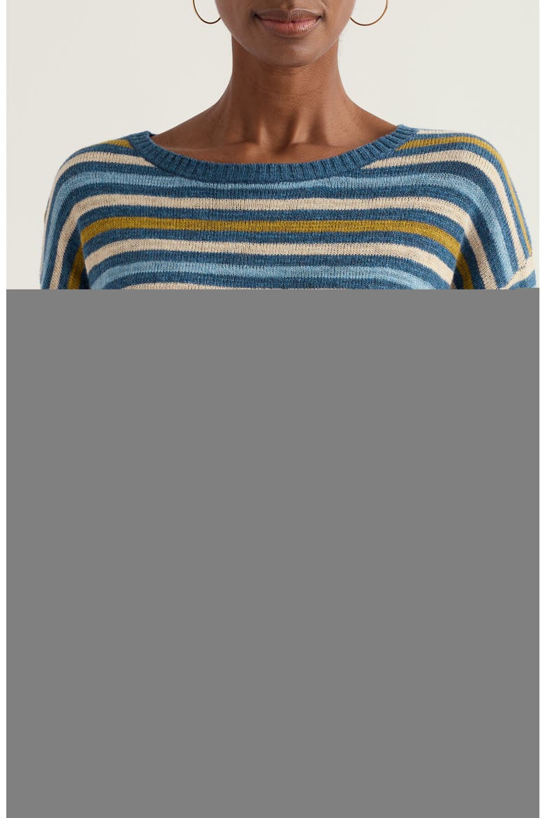 Knavock Stripe Organic Cotton & Linen Sweater, Main, color, MINI CORNISH DUSK