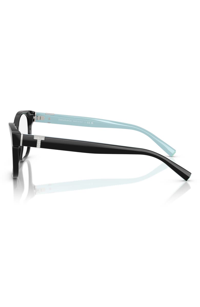 Tiffany & Co. 53mm Pillow Optical Glasses, Alternate, color, Black / Demo Lens