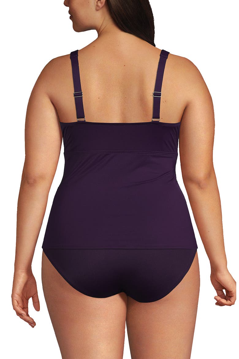 Plus Size DDD-Cup Tulip Hem Tankini Top, Alternate, color, Blackberry