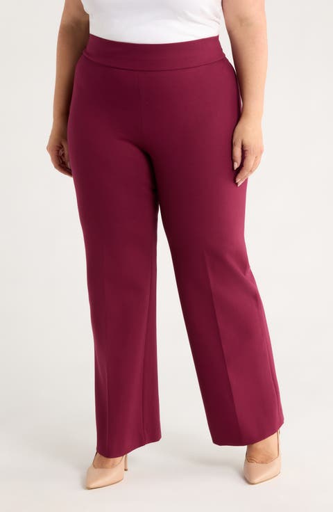 High Waist Wide Leg Pants (Plus)