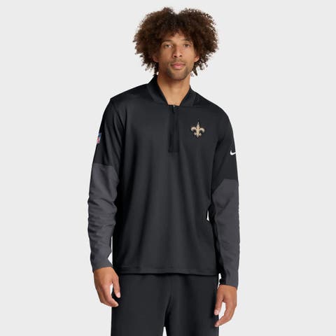 Men's Nike Black New Orleans Saints Sideline Feel The Pressure Performance Half-Zip Pullover