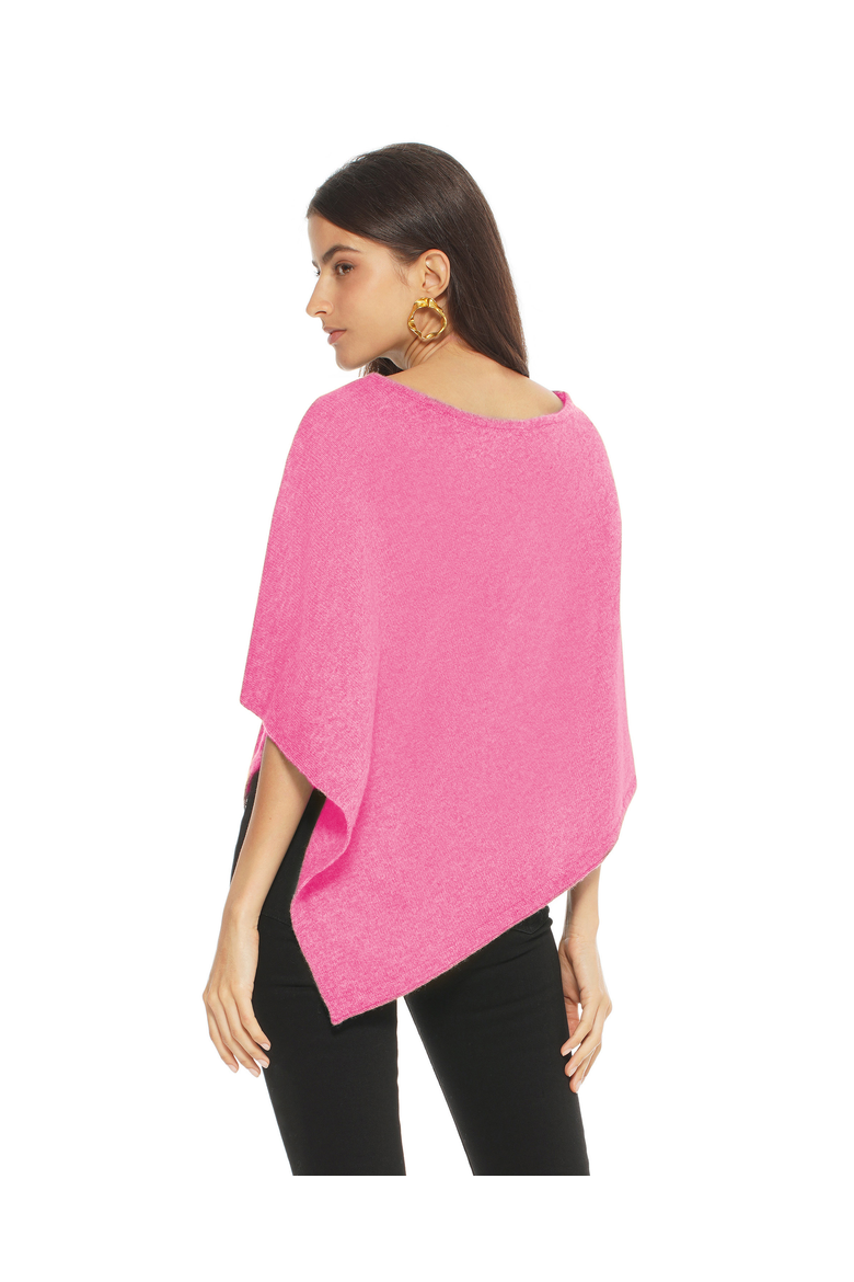 Pure Cashmere Capelet Poncho, Alternate, color, Fuchsia