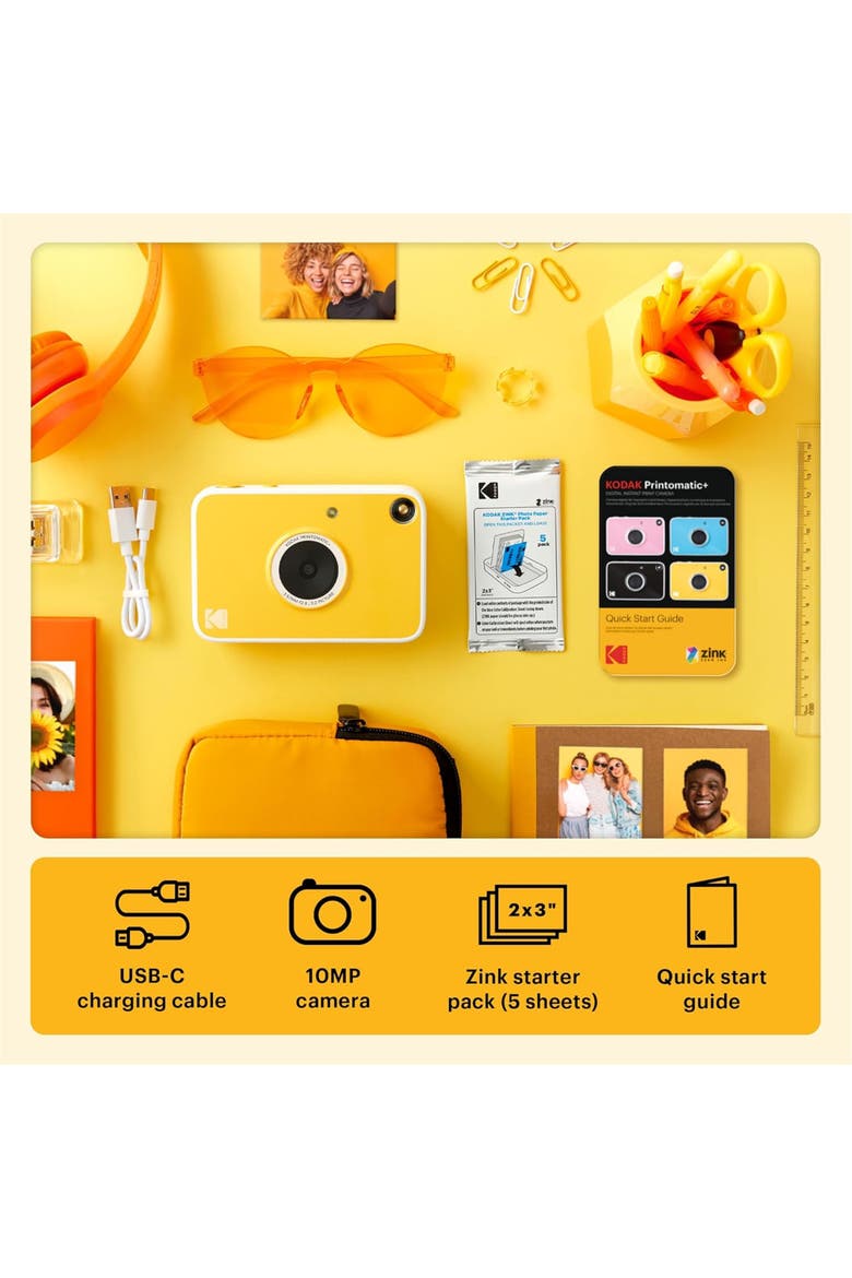 Printomatic+ Camera Bundle w/ Zink Paper, Alternate, color, Yellow