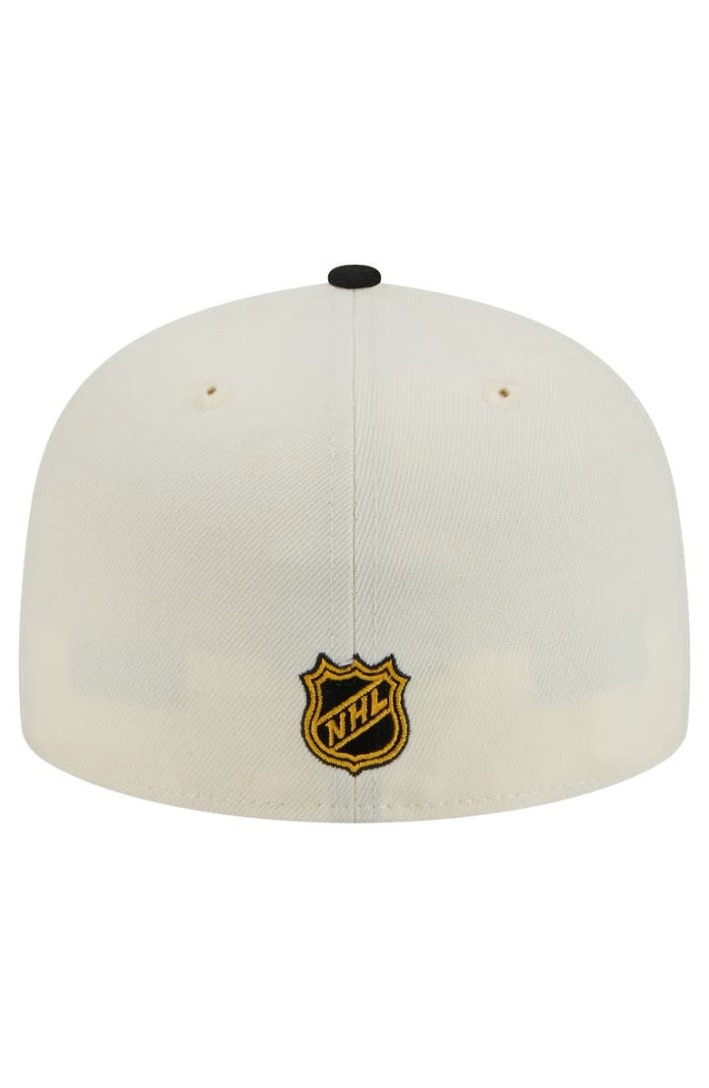 New Era Men's New Era White Boston Bruins Chrome Two-Toned 59FIFTY Fitted Hat, Alternate, color, Cream