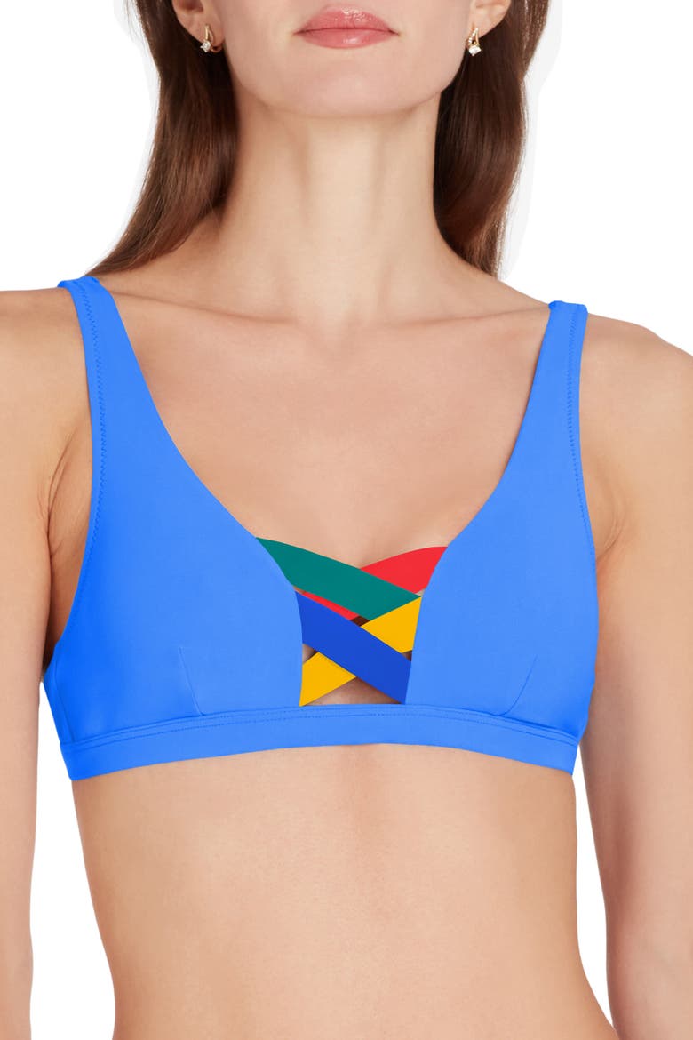 Martinique Bandage Bikini Top, Alternate, color, Blue