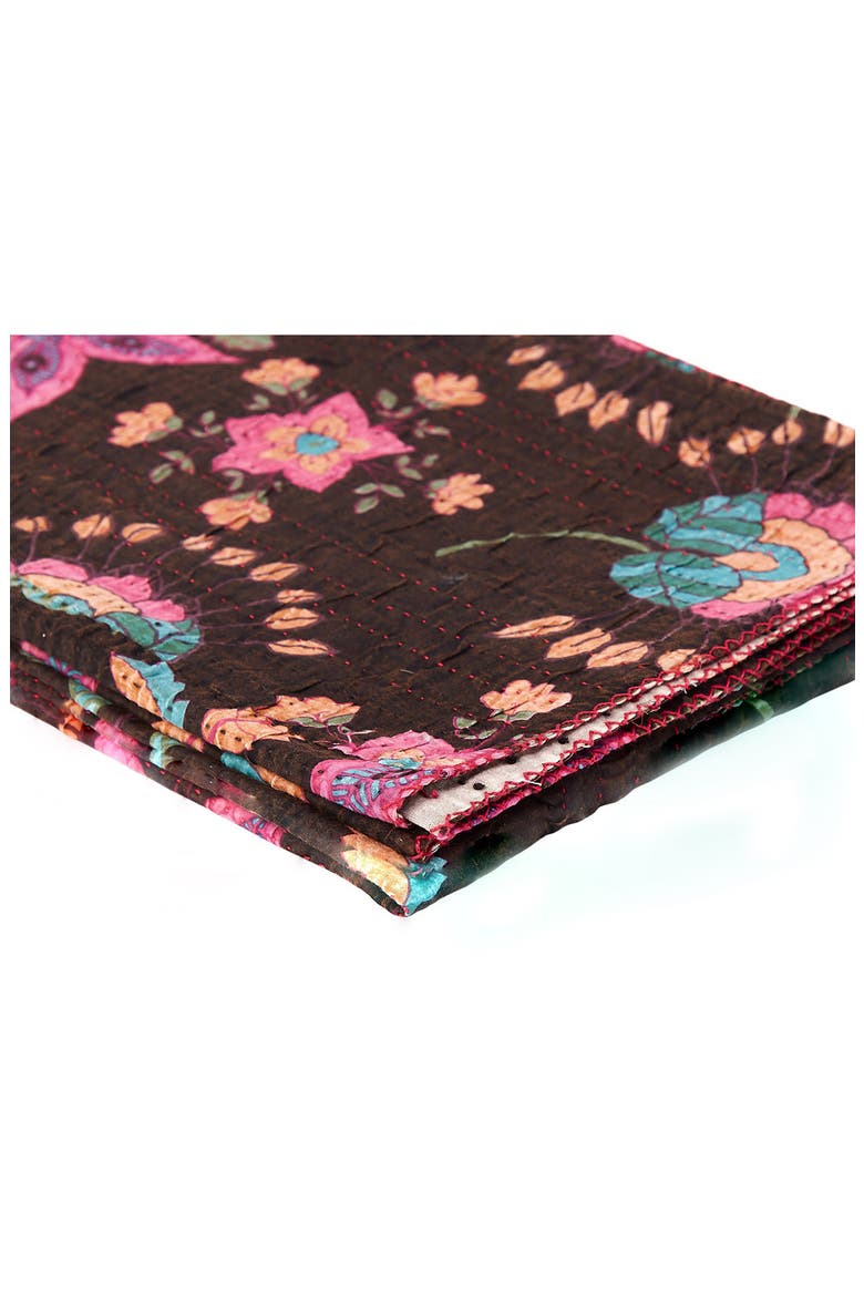 Vintage Cotton Kantha Throw Blanket, Alternate, color, MULTI GREY