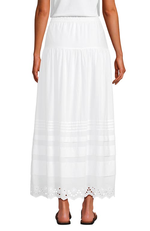 Lands' End Voile Tiered Eyelet Maxi Skirt In White
