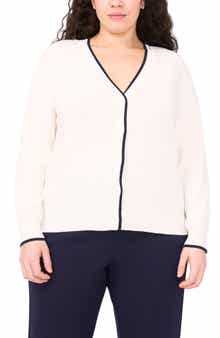 Halogen® Tipped V-Neck Cardigan