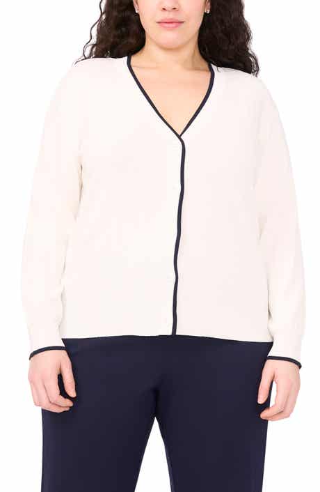 Halogen® Tipped V-Neck Cardigan