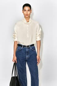 COS Stud-Detail Mock-Neck Blouse