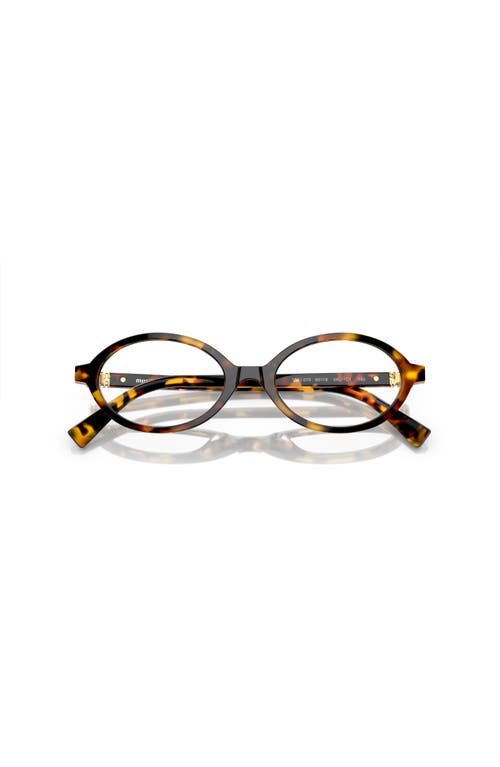 Miu Miu 50mm Oval Optical Glasses In Brown