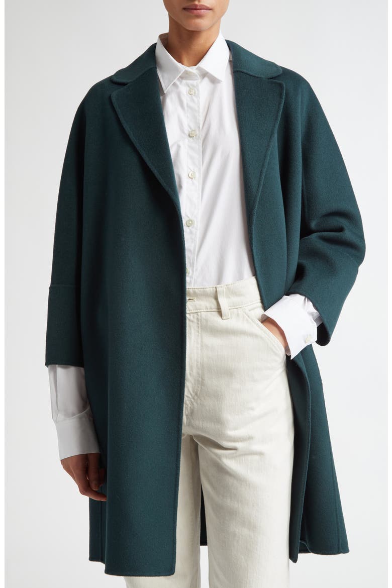 Arona Double Face Wool Belted Coat, Alternate, color, GREEN