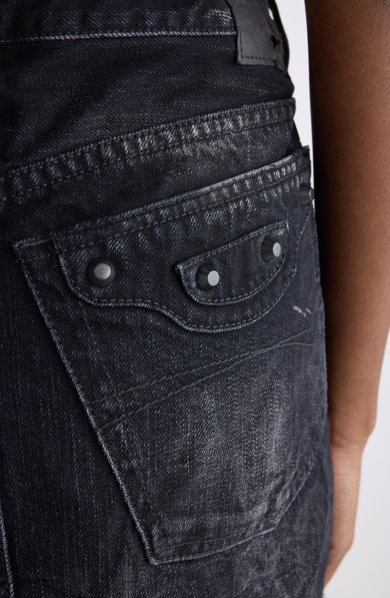 Balenciaga City Distressed Cutoff MIniskirt, Alternate, color, 1037 Black Fade Out