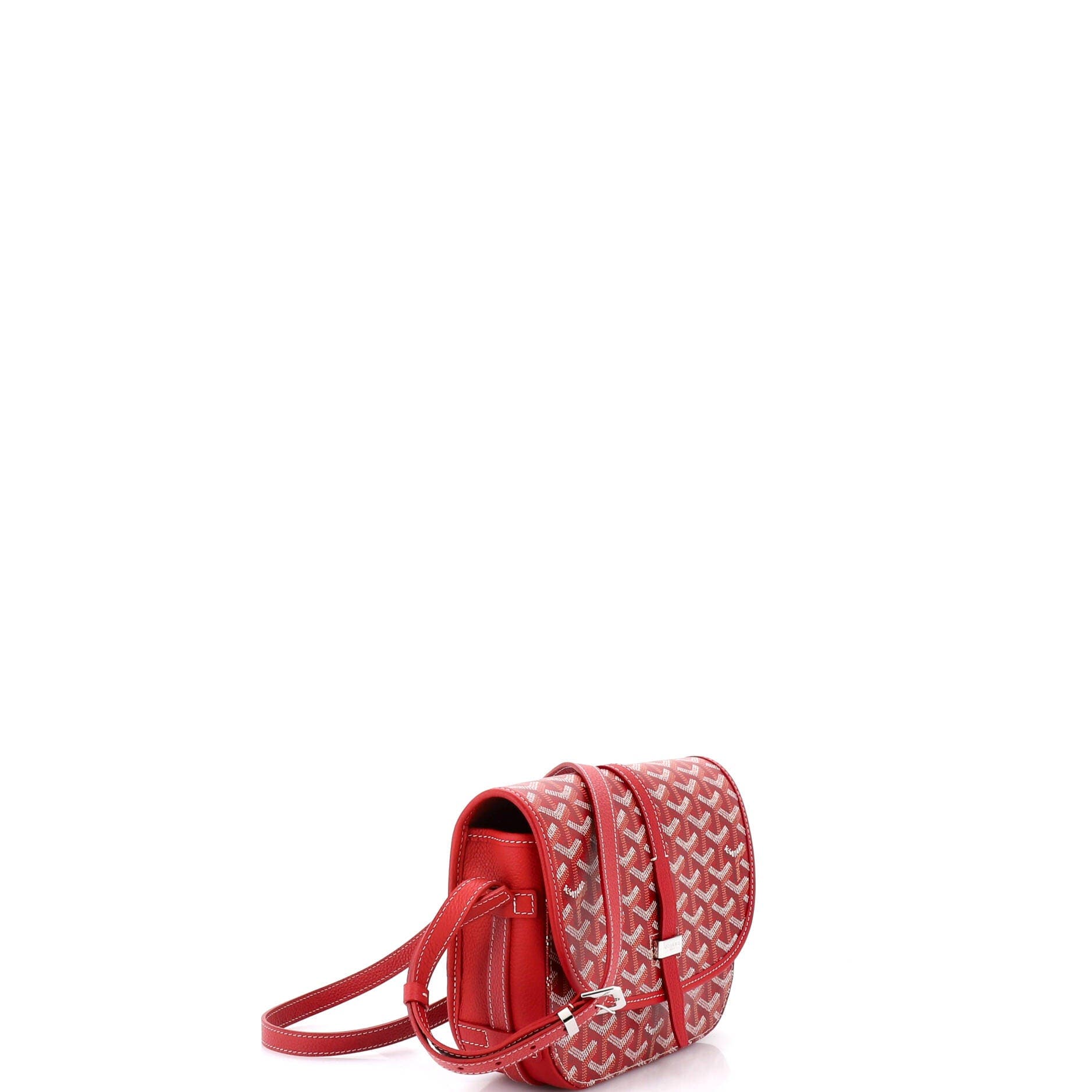 Pre-Owned Goyard Belvedere II Messenger Bag Coated Canvas PM, Alternate, color, Red