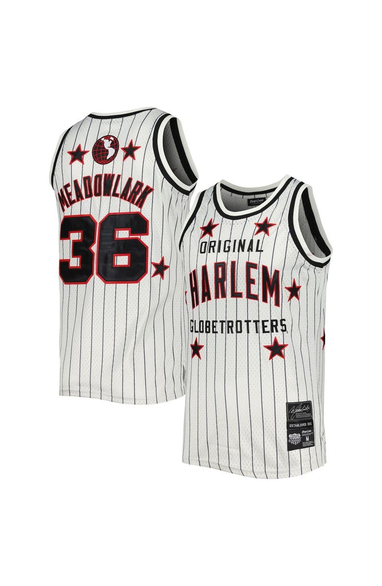 RINGS & CRWNS Men's Rings & Crwns Meadowlark Lemon White Harlem Globetrotters Swingman Jersey, Main, color, White