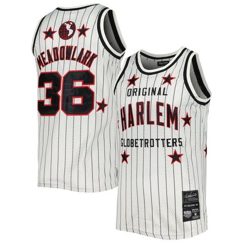 Men's Rings & Crwns Meadowlark Lemon White Harlem Globetrotters Swingman Jersey