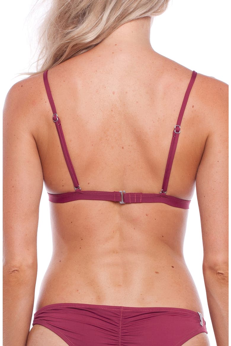 My Bralette Triangle Bikini Top, Alternate, color, WINE