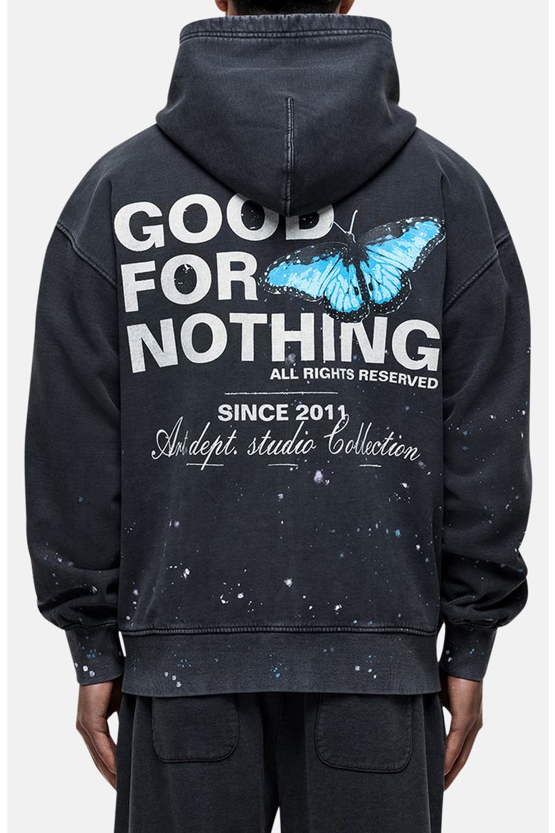 Studio Paint Butterfly Zip Hoodie, Alternate, color, Black