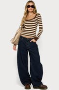 EDIKTED Rainey Striped Long Sleeve Top