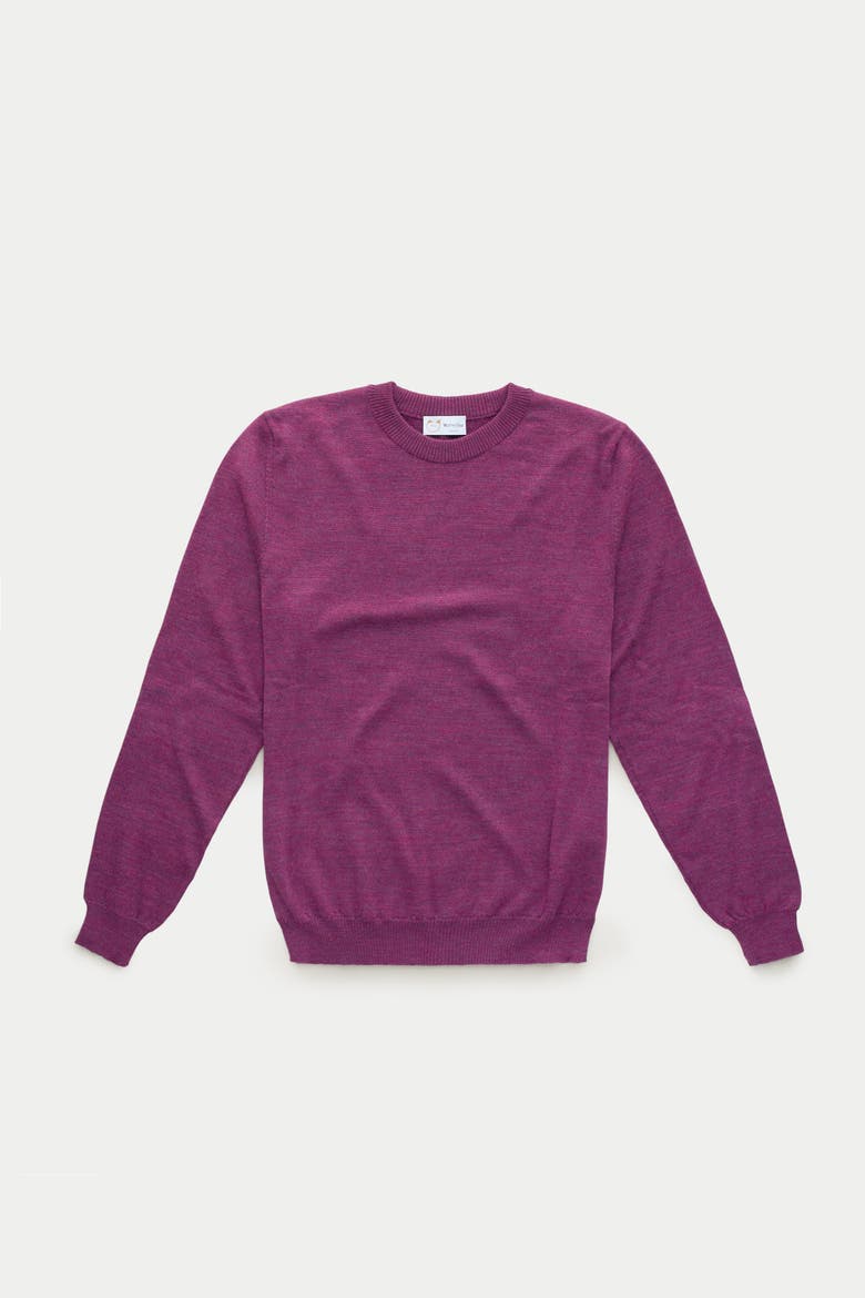 Wool Crewneck Sweater, Main, color, Purple