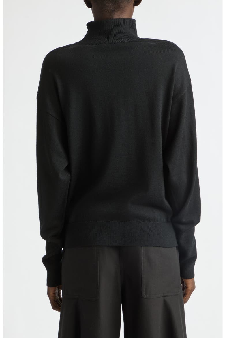Shoulder Cutout Merino Wool Sweater, Alternate, color, BLACK