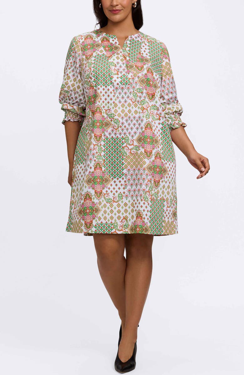 Foxcroft Alicia Patchwork Shift Dress, Main, color,