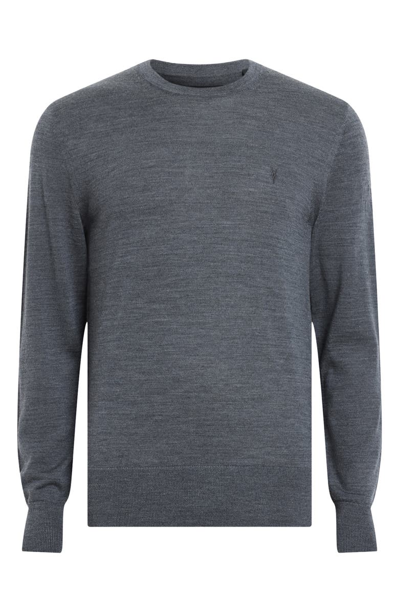 AllSaints Mode Merino Wool Crewneck Sweater, Alternate, color, Smith Blue