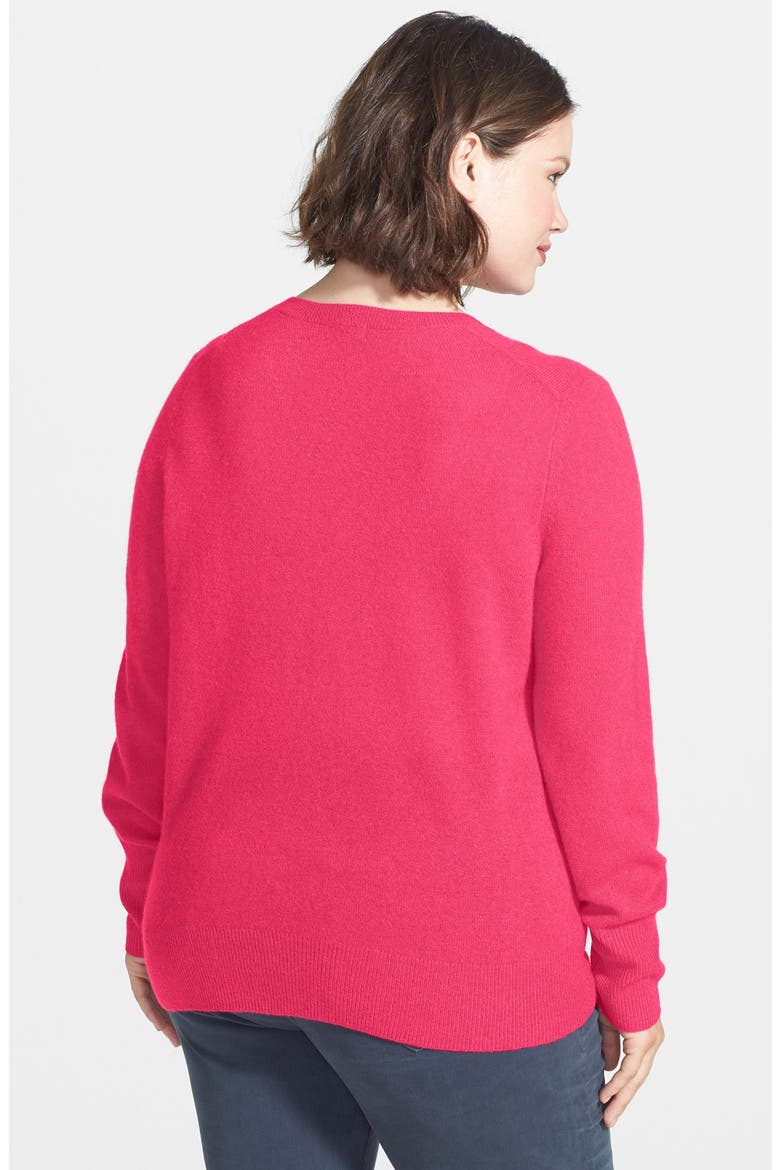 V-Neck Cashmere Sweater, Alternate, color, ROSE BRIGHT
