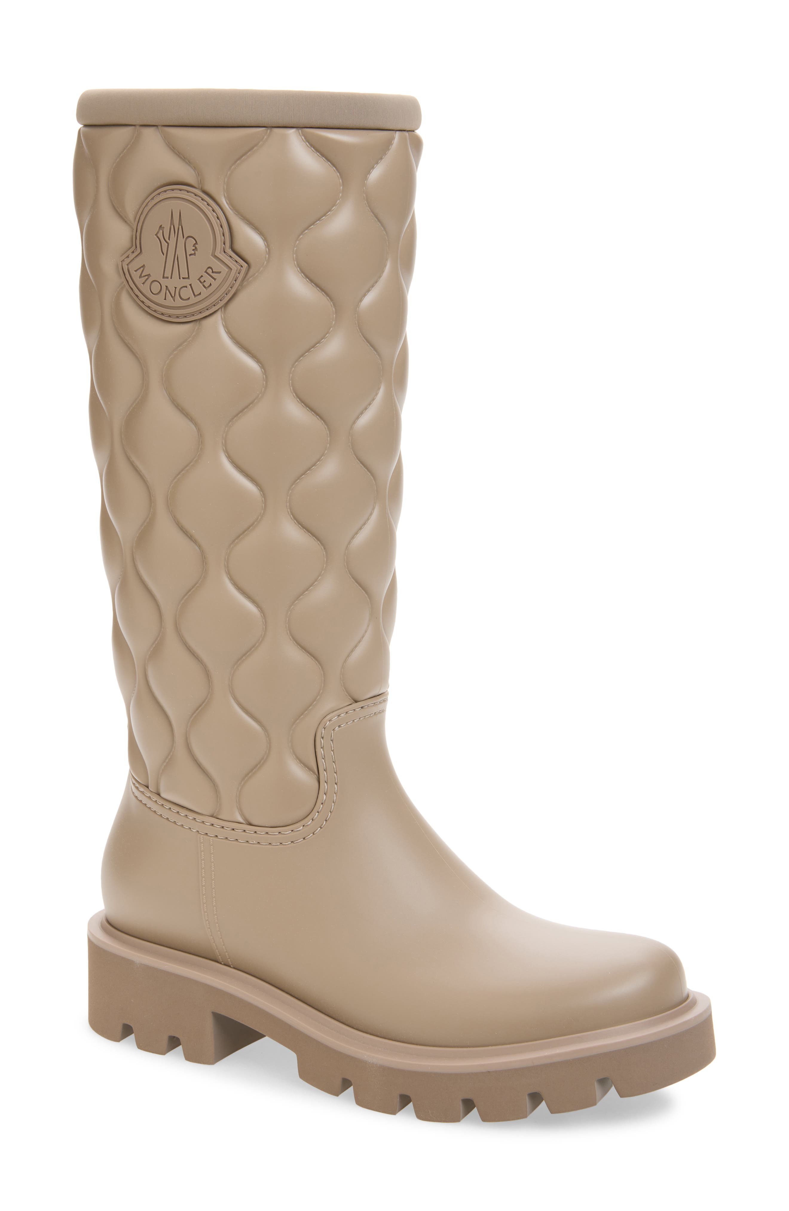 Kickstream Quilted Rain Boot, Main, color, INTENSE BEIGE