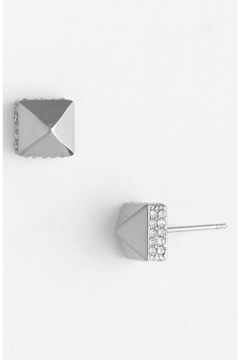 Stud Earrings, Main, color, SILVER CLEAR CRYSTAL