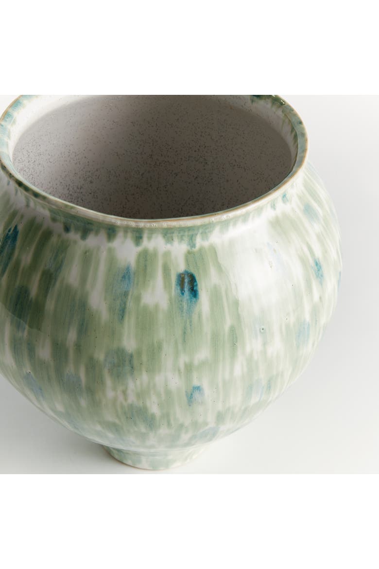 Brosse Grande Vase Large - Hand Painted - Green/Blue, Alternate, color, Blue