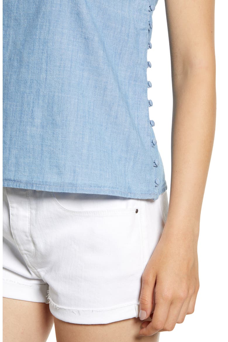 Side Button Chambray Camisole, Alternate, color, PALE INDIGO