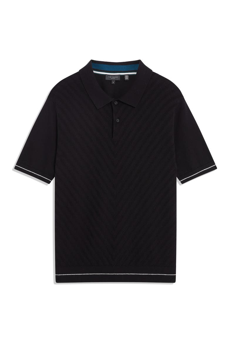 Chapal Black Cotton & Wool Polo, Alternate, color, BLACK