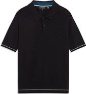 Ted Baker Chapal Black Cotton & Wool Polo