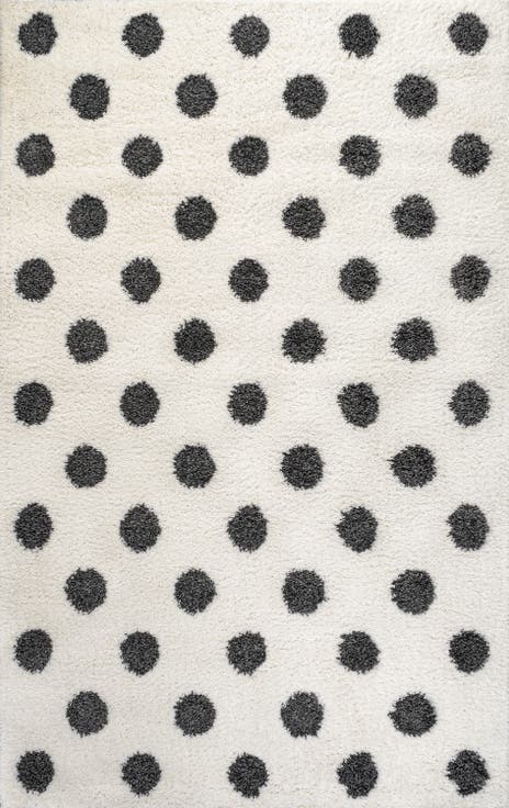 Pere Modern Charcoal Dot Shag Area Rug