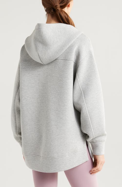 Zella Front Zip High-low Hoodie In Gray