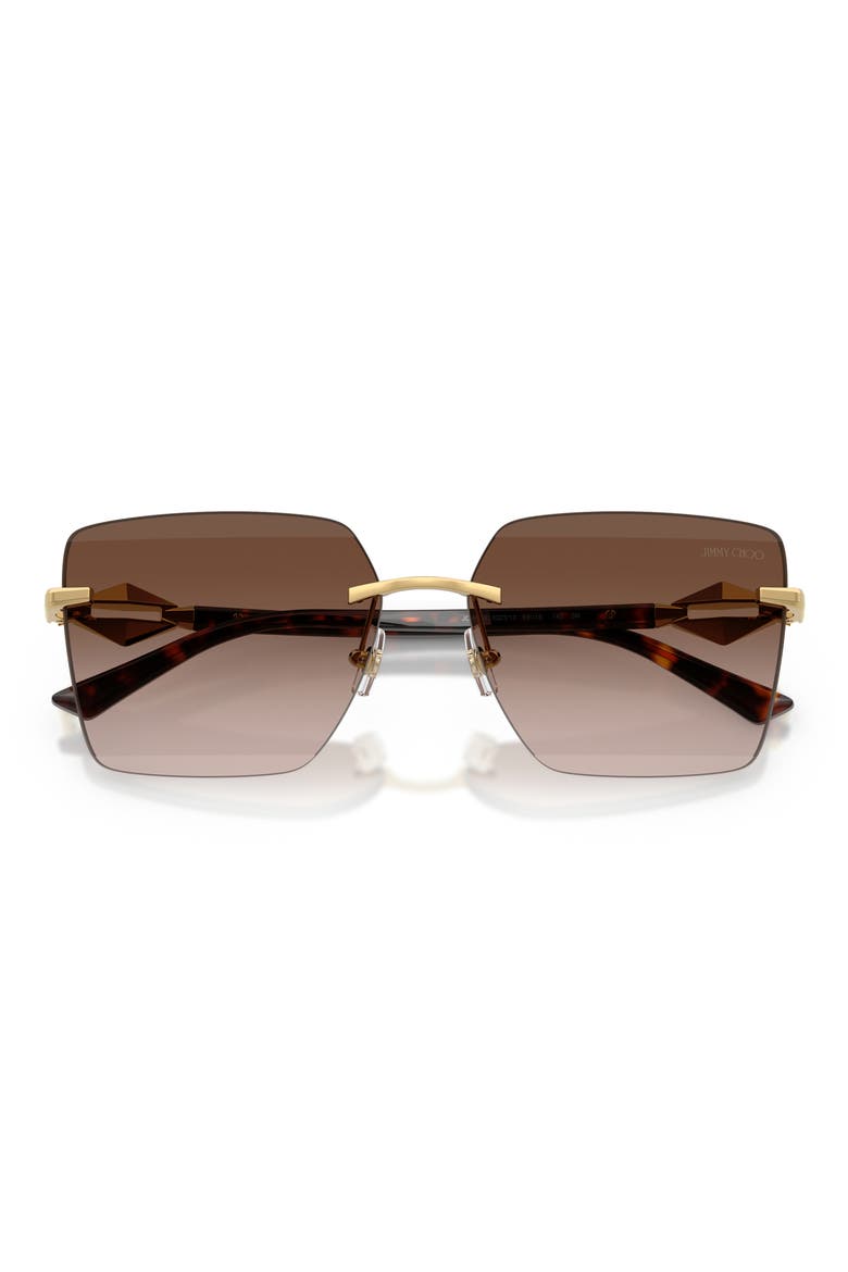 59mm Gradient Square Sunglasses, Alternate, color, GOLD / GRADIENT BROWN