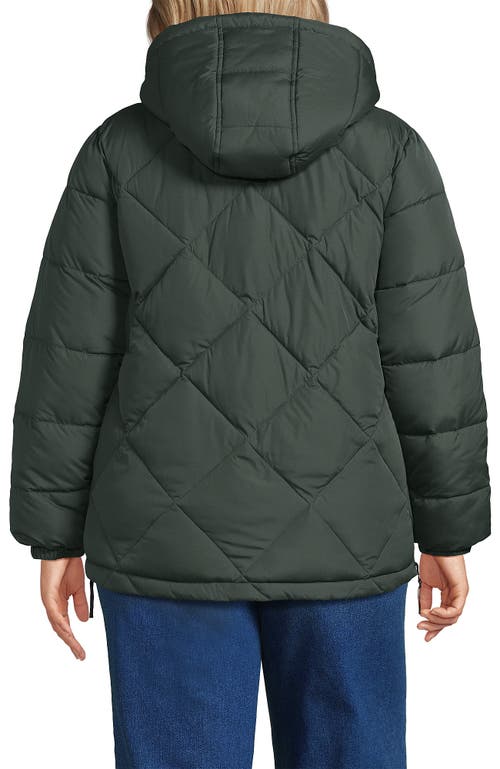 Lands' End Featherfree Insulated Diamond Quilted Jacket In Green