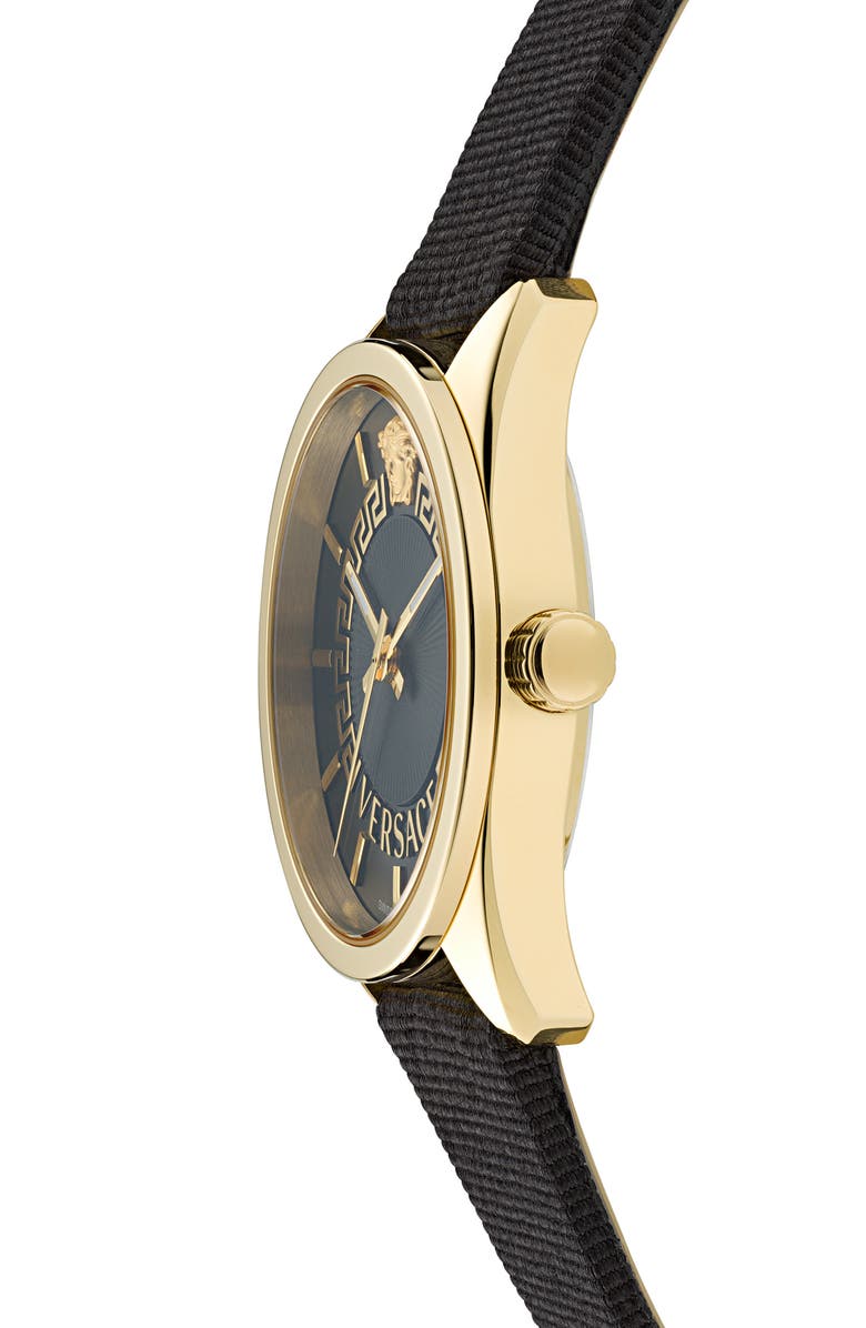 Versace New V-Circle Fabric Strap Watch, 36mm, Alternate, color, 