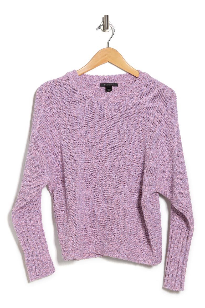 Marled Knit Jersey Sweater, Alternate, color, IRIS MULTI